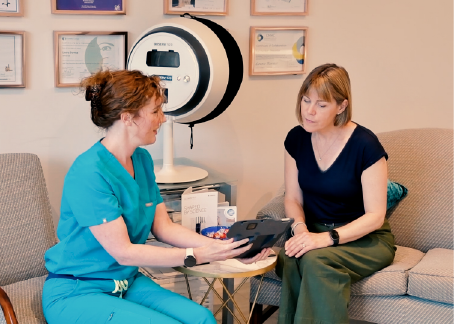 A professional skin review consultation